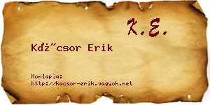 Kácsor Erik névjegykártya