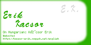 erik kacsor business card